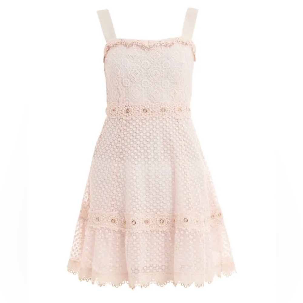 Maje Rosalina Pink Eyelet Lace Grommet Dress NEW 🔥 - Picture 8 of 14